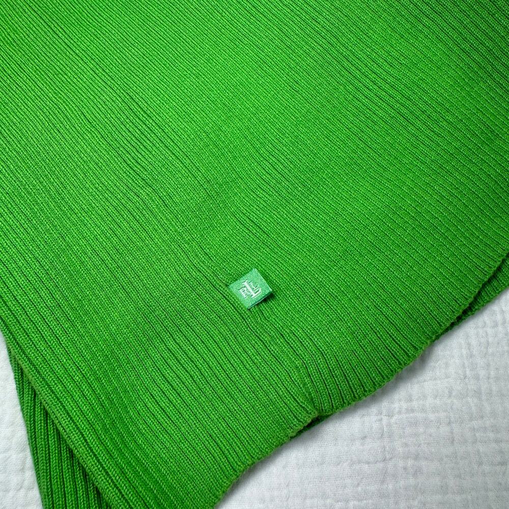 Lauren Ralph Lauren Sleeveless Top V-Neck Lime Green Women's Large Whimsy Y2K - Picture 12 of 16